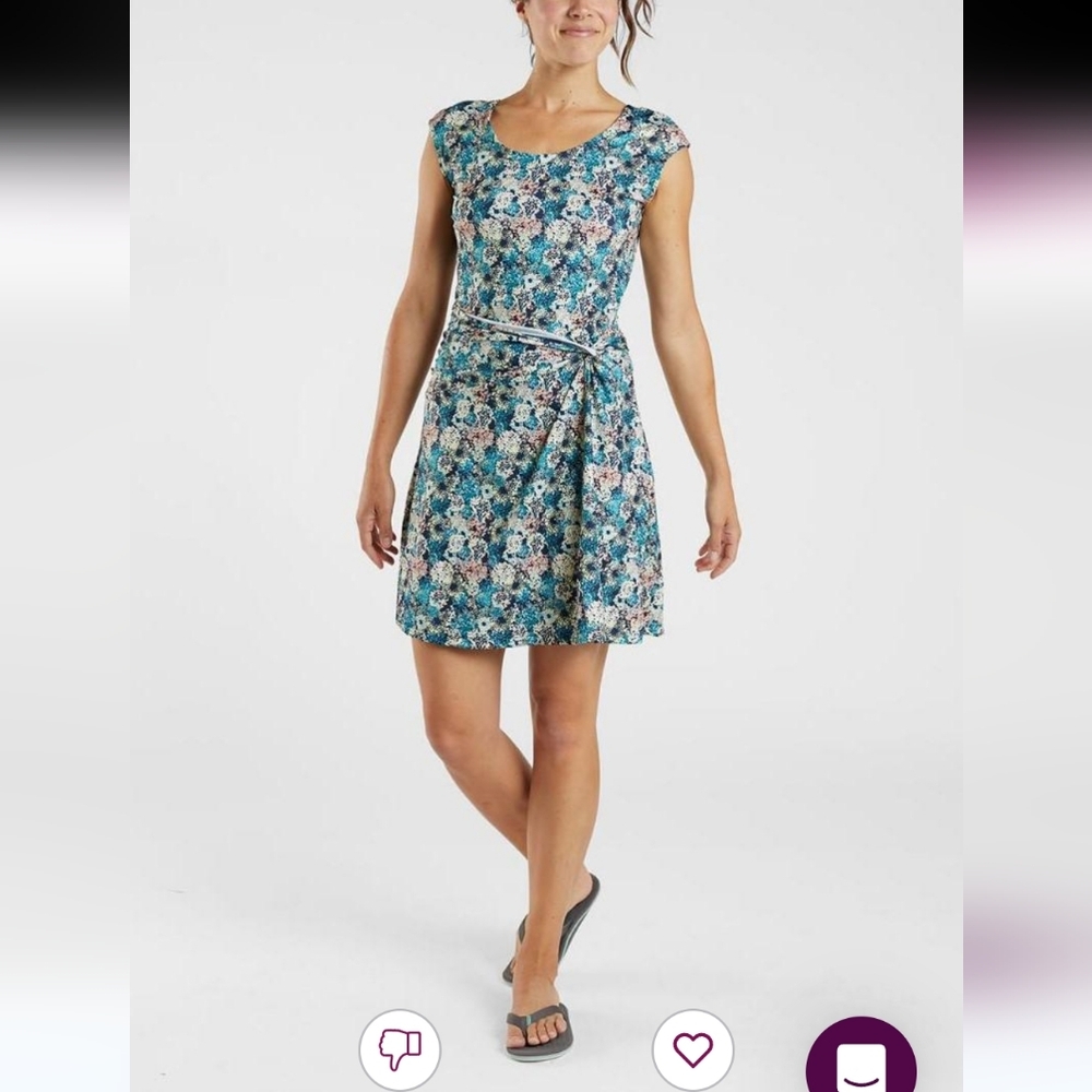 Patagonia Seabrook Twist Dress Funai Floral Pattern Womens Size S